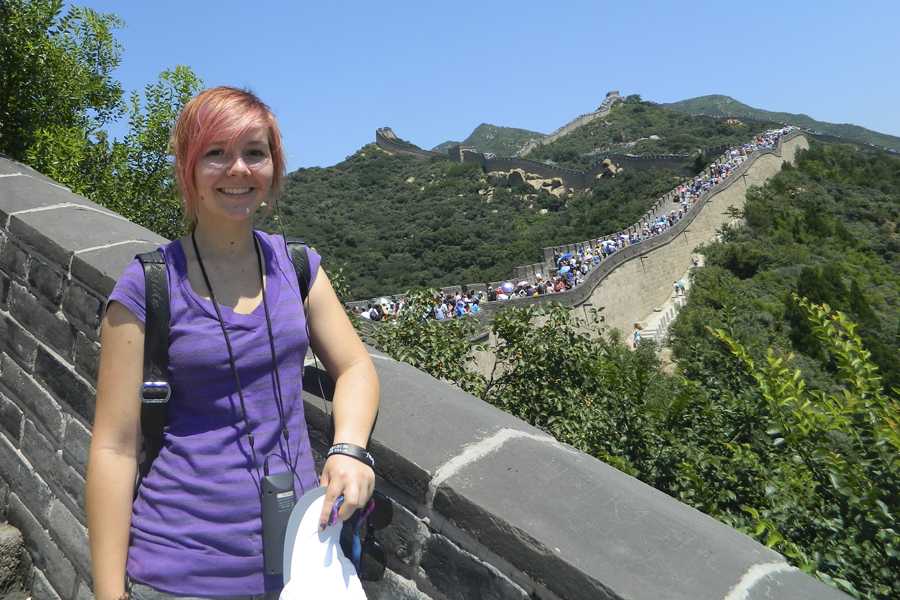 Devona Drewes poses along the Great Wall during her exchange trip to China last summer of 2013.
