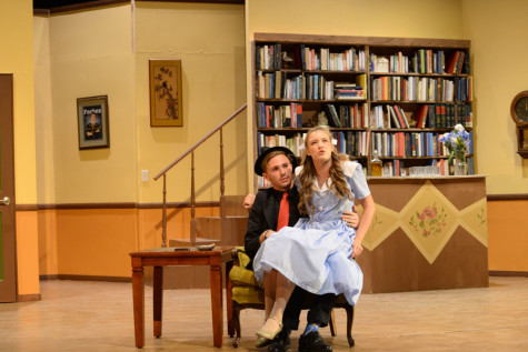 Jaegar Cohen (12), Randolph, pulls Amanda Rooker (11), Jenny, onto his lap as she wonders who the antagonist is in “Exit the Body.