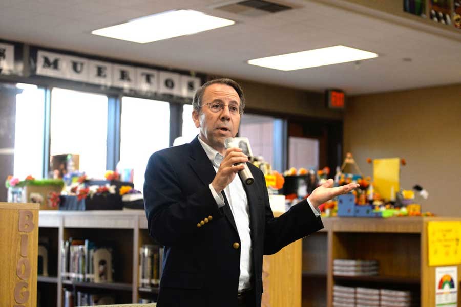 Rick Simpson, who spoke to over 100 history students in the library in November, helped author the Common Core bill. He was able to get student opinions on state education and allowed students to ask him questions about current issues. 
