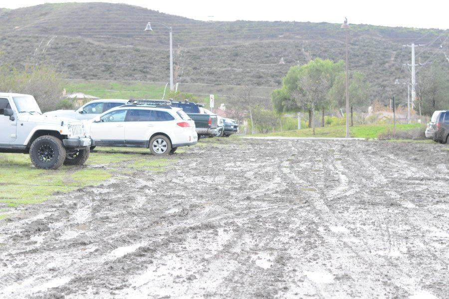Because of recent rain storms conditions at the dirt lot have become  increasingly worse. Students without four-wheel drive have become stuck and even some with it. The area is owned by the LDS Church and parking there is not under SJHHSs ability to regulate, according to Darrin Jindra.
