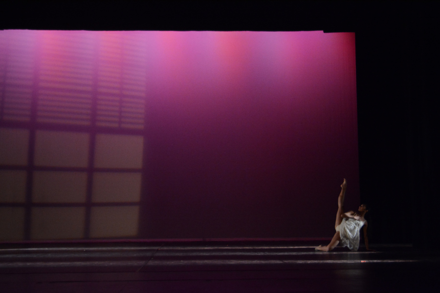 Sophomore Marydith Macabale performs a self-choreographed contemporary solo. 