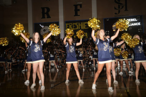 Student Section and Cheerleaders Get FIRED UP!