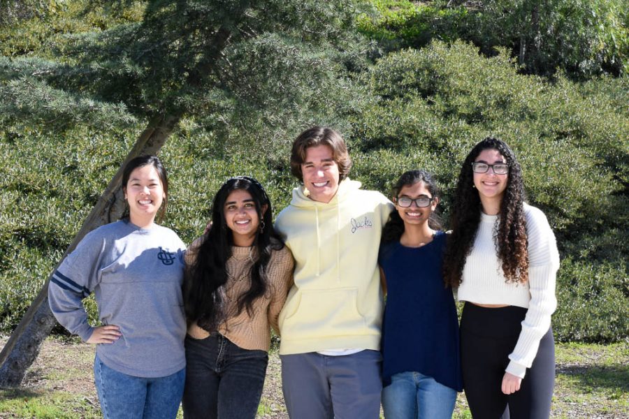 Ms. Nguyen, Alekhya Pushadapu (11), Garret Gattis (11), Shaili Patel (11), and Giselle Barough (12) are members of the SJHHS CSF board. They plan chapter events, deal with the budget, organize volunteers, and handle membership. 
