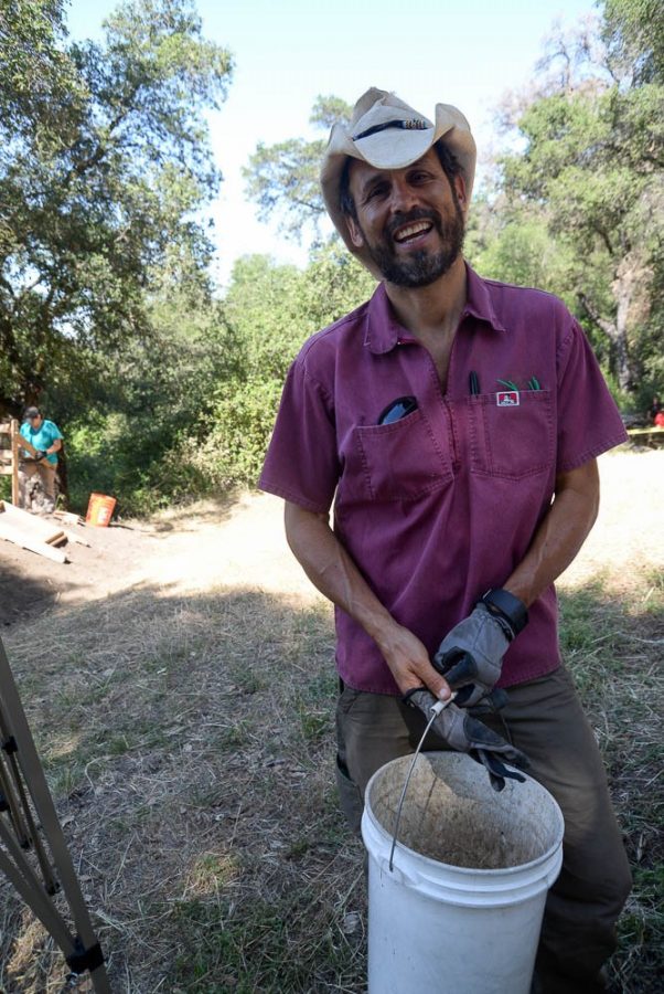 Archaeologist/author Seth Mallios offered a tour of Harrisons cabin site on Palomar Mountain to visitors in July of 2019. Students from SDSU have contributed to the excavation over the last 20 years.