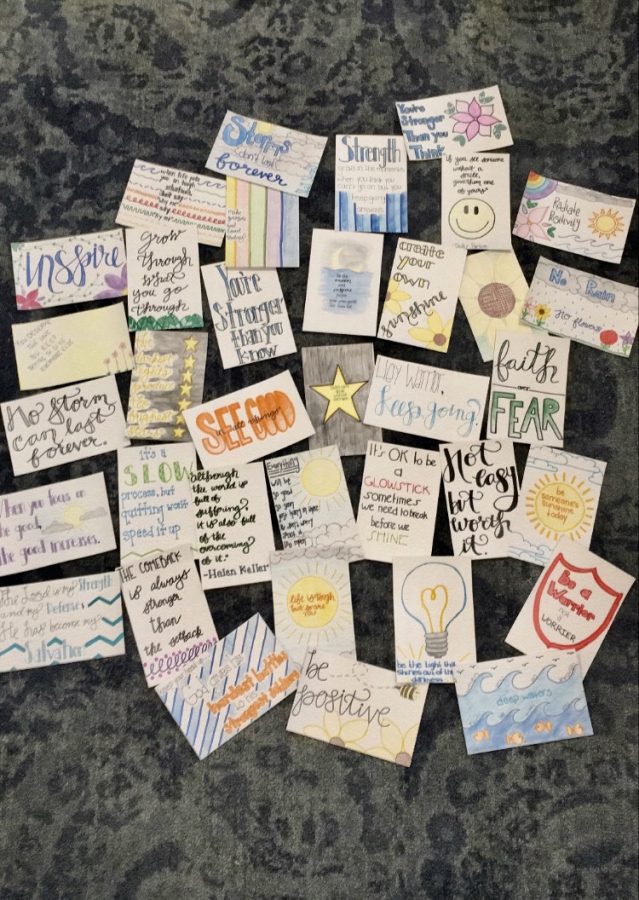 Many individuals have been spending their time spreading a little more positivity into the world. Amanda Reeves (9) made these cards for the doctors and nurses working hard at the hospital, in hopes to help add some joy into these very difficult days. 