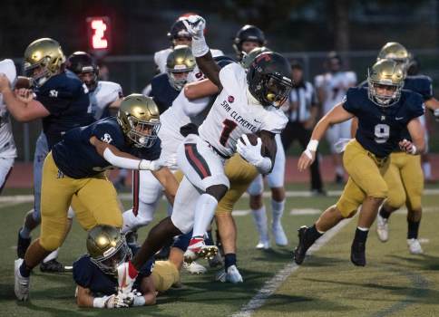 San Juan Hills football playing San Clemente on April 2. Unfortunately, the San Juan Hills team was defeated by a score of 35-7. The teams record now stands at 2-1. 