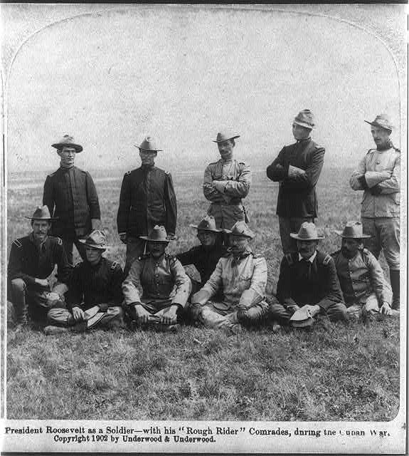 President Roosevelt poses with his roughriders, who San Juan Hills is loosely attached to. 