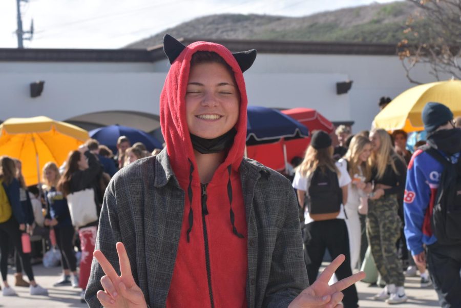 In addition to Kindness Week events, students participated in dress up days, such as “initial day” in which they wore a costume who’s name also started with their first initial. Danica Snyder (10) for example, sports a devil hoodie matching her first initial “D”.