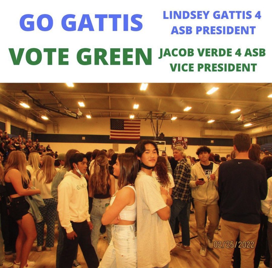 Lindsey Gattis (11) and Jacob Verde (11) teamed up for their ASB campaign, winning the election together as next years ASB Vice President and President. 