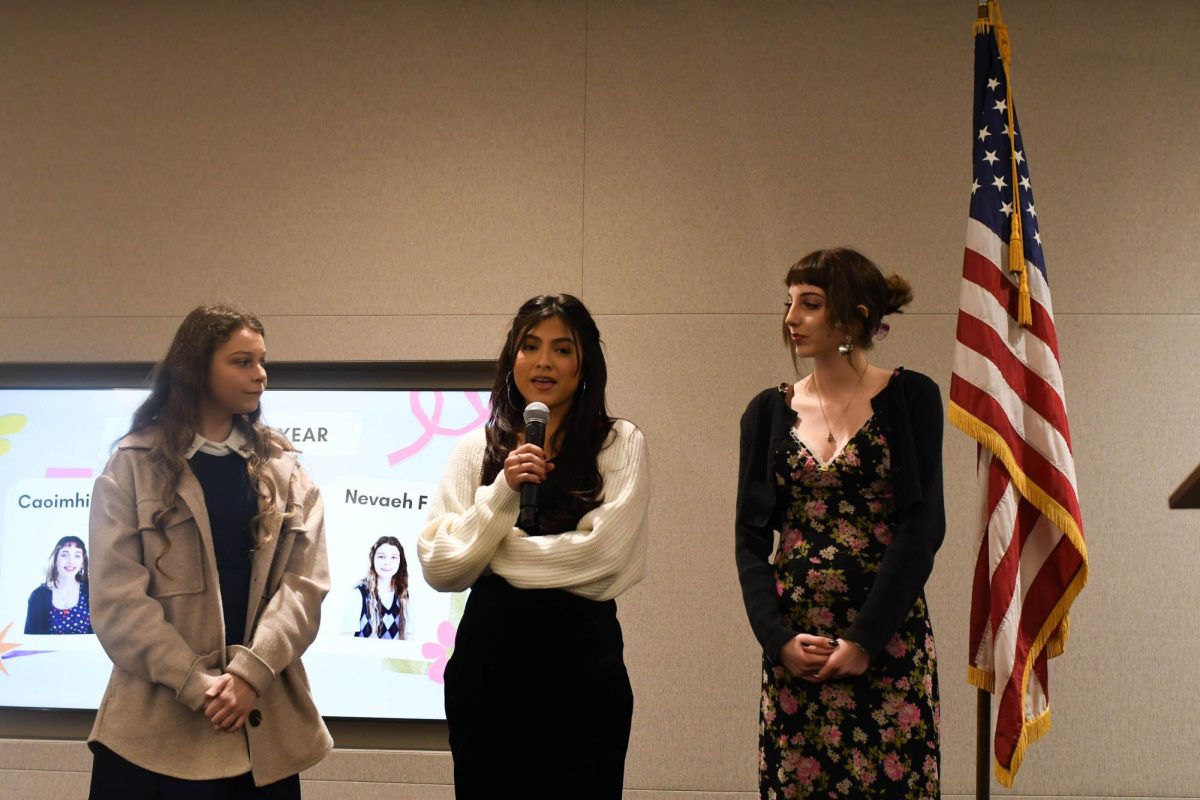 From left to right: Nevaeh Finnley (11), Allison Canchola (11), and Caoimhin Grothe-Brinton (11) give speeches in regards to being nominated for the Youth of the Year. Every year, the Boys and Girls Club of Capistrano Valley chooses one nominated member from ages 14-18 to receive the award. The winner will receive the William H. Shreve Memorial Scholarship Fund for $1000 dollars.