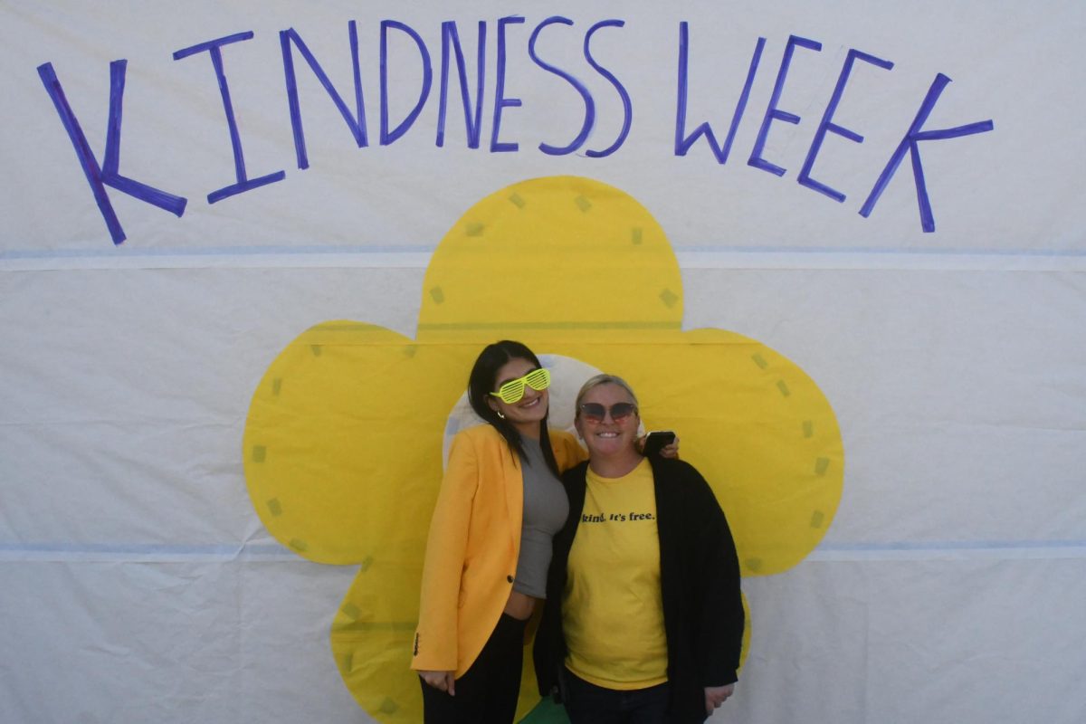 With bright smiles and big hearts, Commissioner of Publicity Sophie Haghighi (12) and Activities Director Brook Valderrama show out for the last day of Kindness Week. ASB challenged the student body to wear yellow in order to receive a sweet treat for “being sweet and kind all week.” 