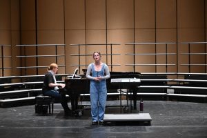 Preparing for their Spring Concert, Sadie Hottinger (12) sings her solo. The Choir student’s annual spring concert was held this week, with performances including a cappella, meistersingers, chamber, and concert numbers as well as soloists. 