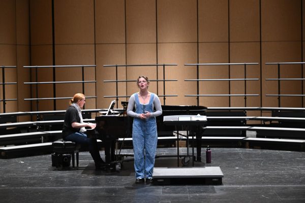 Preparing for their Spring Concert, Sadie Hottinger (12) sings her solo. The Choir student’s annual spring concert was held this week, with performances including a cappella, meistersingers, chamber, and concert numbers as well as soloists. 