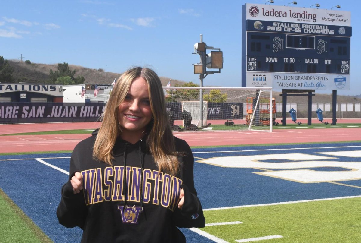 Soccer player Ava De Filippo (12) reps her University of Washington sweatshirt. De Filippo has committed to the University of Washington and will be graduating early to pursue a career in division one soccer. “Never give up, because there's so many D1 and D2 colleges out there, like if this is your dream, you’re gonna be able to get there no matter what,” said De Filippo.
