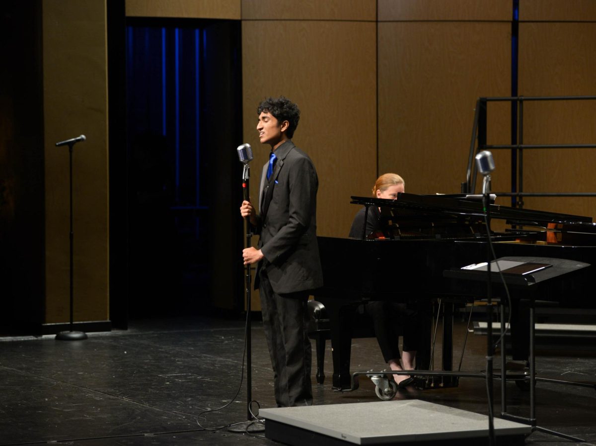 As the piano player plays This Christmas, soloist Sai Chintamaneni (11) closes his eyes and sings the lyrics to this iconic holiday song. Many holiday favorites are performed throughout the concert to add a joyful vibe to the performance.