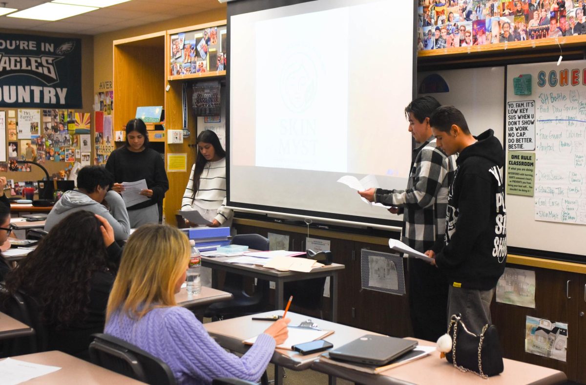 Students from the personal finance class taught by Mrs. Bonner present their small business to a series of 5 teachers, the Sharks. They participate in a simulated project based off of the show Shark Tank, and put forward their business ideas.