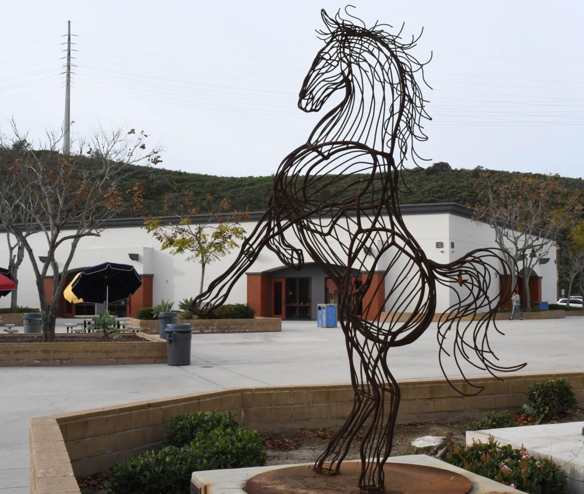 Metal Stallion Statue