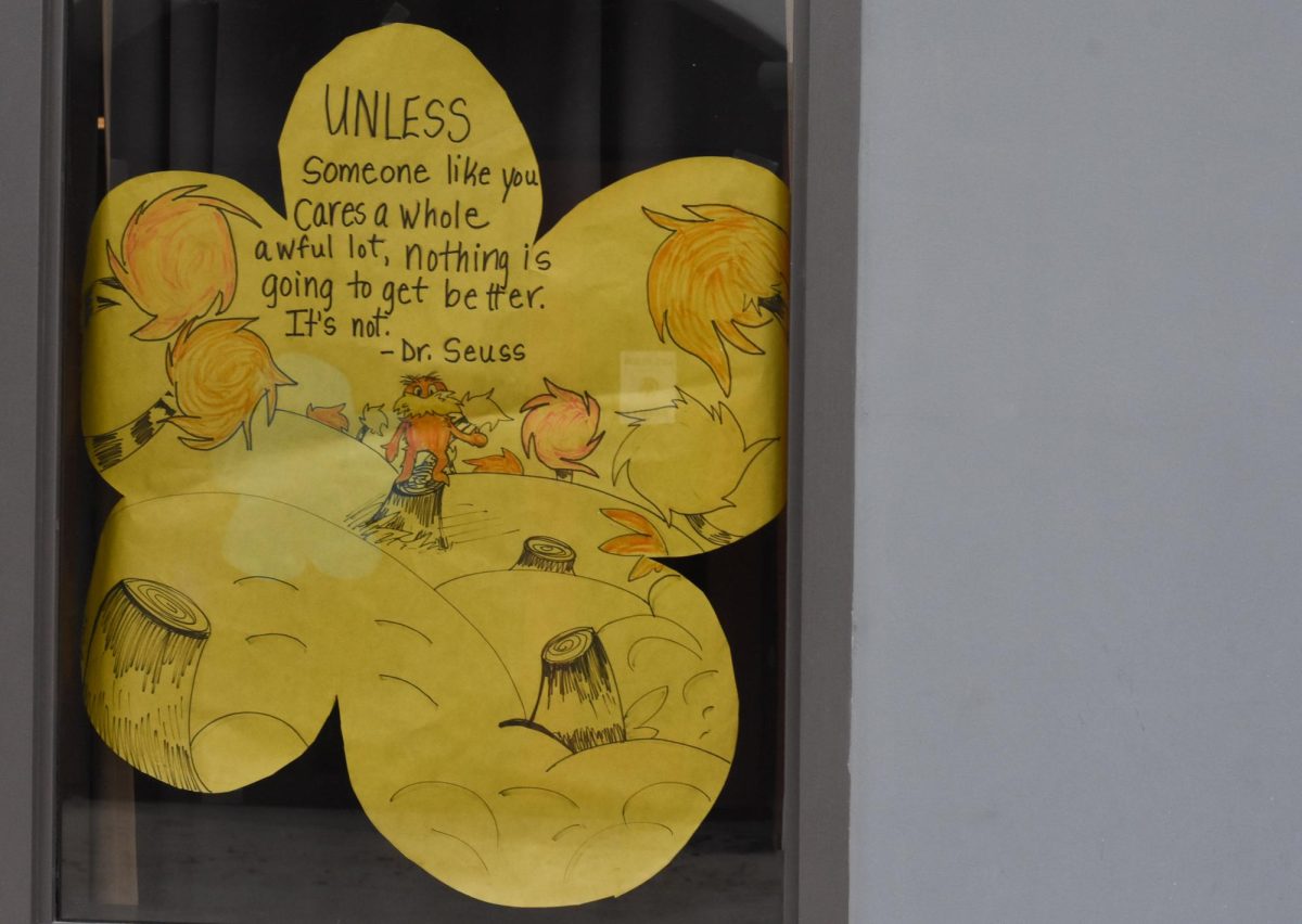 Around campus, flowers can be found with kind quotes in celebration of Kindness Week. Other quotes include those from role models like Dr. Seuss, Mother Theresa, Taylor Swift and E. Lockhart.