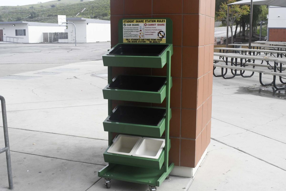 The district has implemented a new food recycle bin to reduce food waste across campus for students to use. Students can donate food that is not wanted from lunch or take from the bins to have as extra with produce being put in the bins most often.