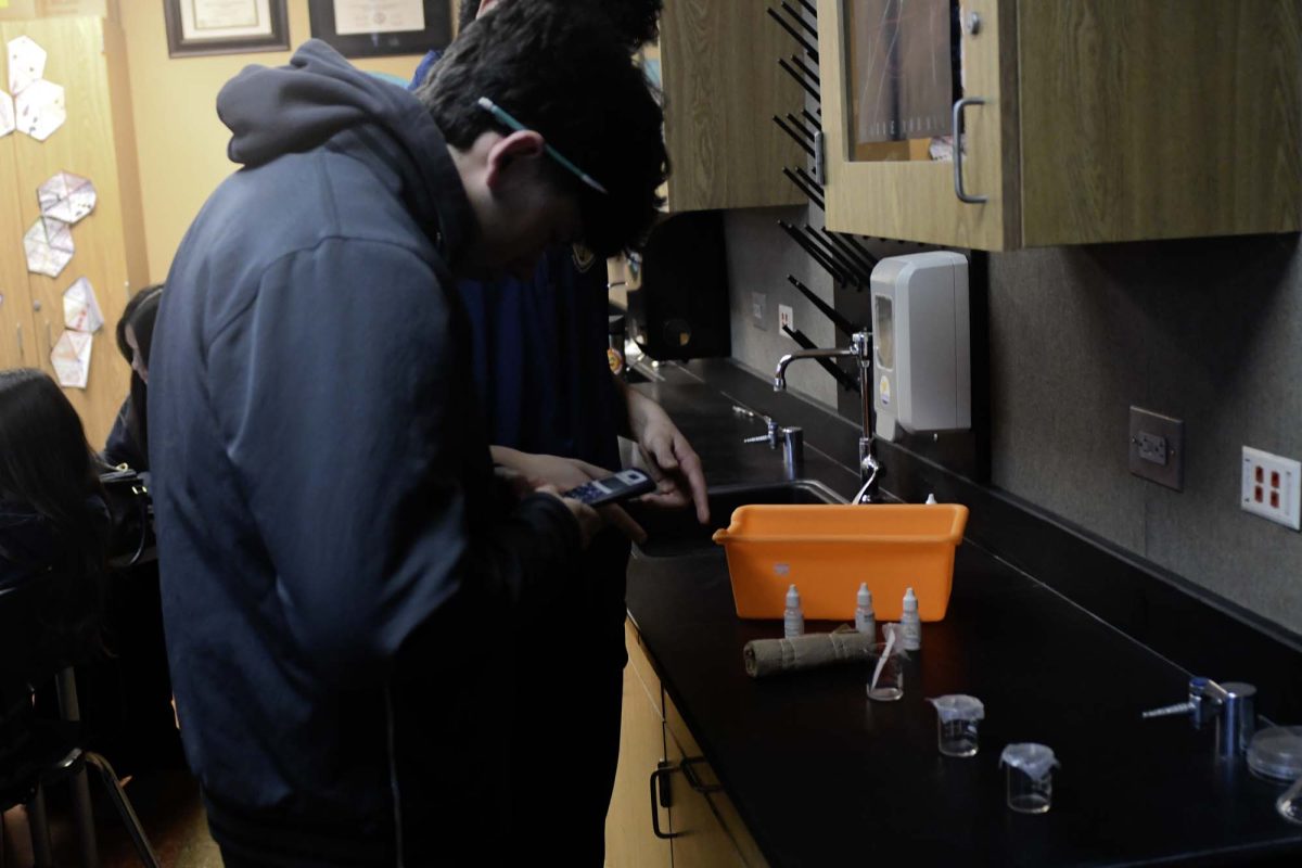 Within their drug unit students test their skill at reading a presumptive test for two substances made by humans. The drug unit follows how forensic scientists can know what a drug is on the road, the chemical groups and bondings and how to confirm what drug it is in confirmatory tests.