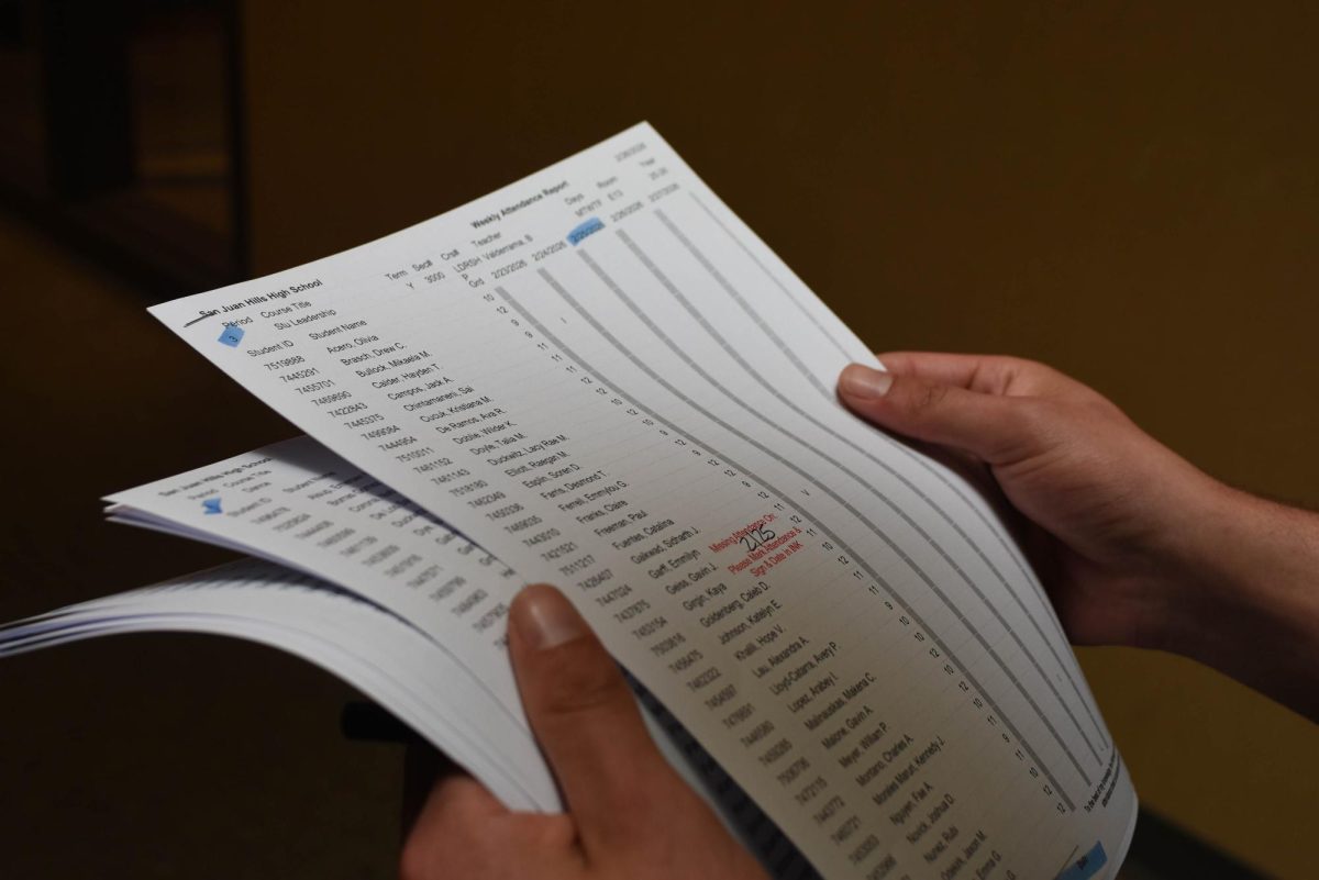 Attendance aides walk around campus passing out call slips and roll call sheets. Aides during first and second periods have the most work, as that is the busiest time of the day for slips.