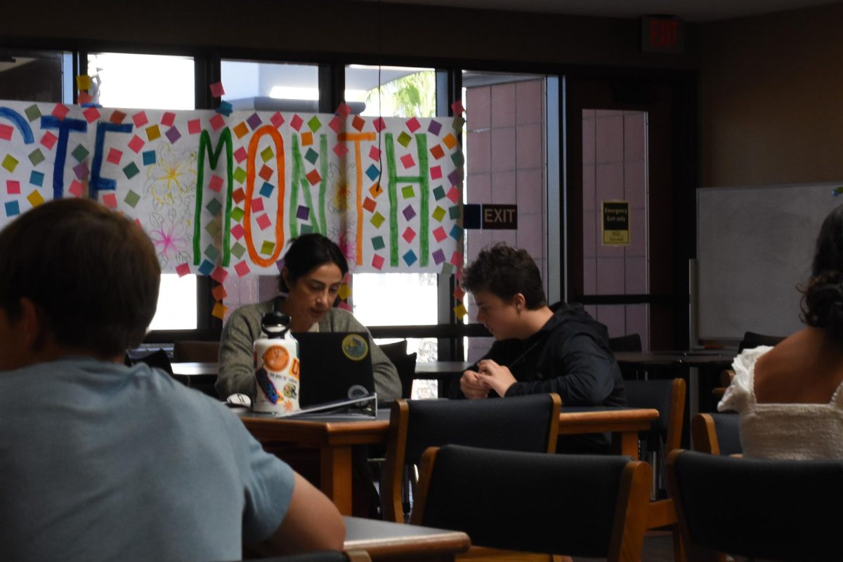 During his third period of english, Connor Pearson (10), takes a seat for a meeting with counselor Lisa Cassarino. Together, Cassarino helps Pearson navigate his course selections for the next year. 