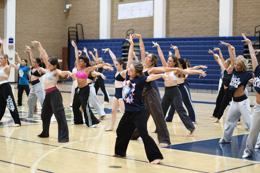 Advanced Dance Production dancer Reagan Roberts (10) gives it her all during this dance combo. Dance Production participated in their annual Unity Day on Wednesday, April 1st. 