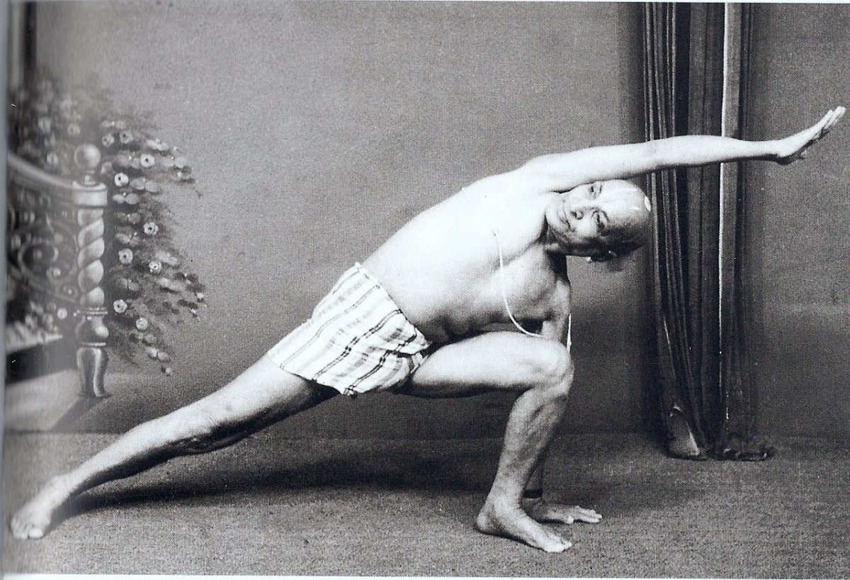 Indian guru who popularized Ashtanga yoga, K. Pattabhi Jois. 